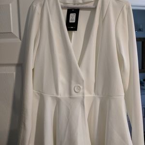 Ivory Peplum Blazer